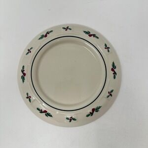 Longaberger Woven Traditions Christmas Holly Berry Pillar Candle Holder Plate